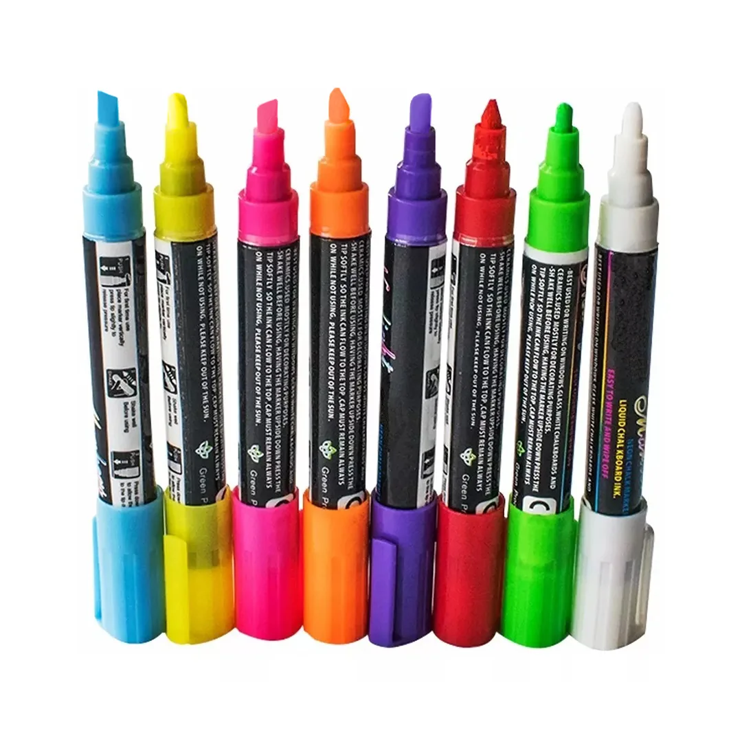 Set de plumones de colores para pizarras de tiza