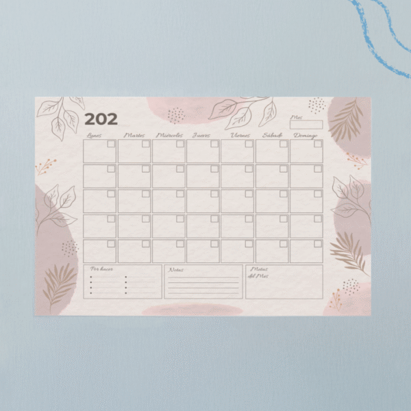 Planner mensual - Rosa
