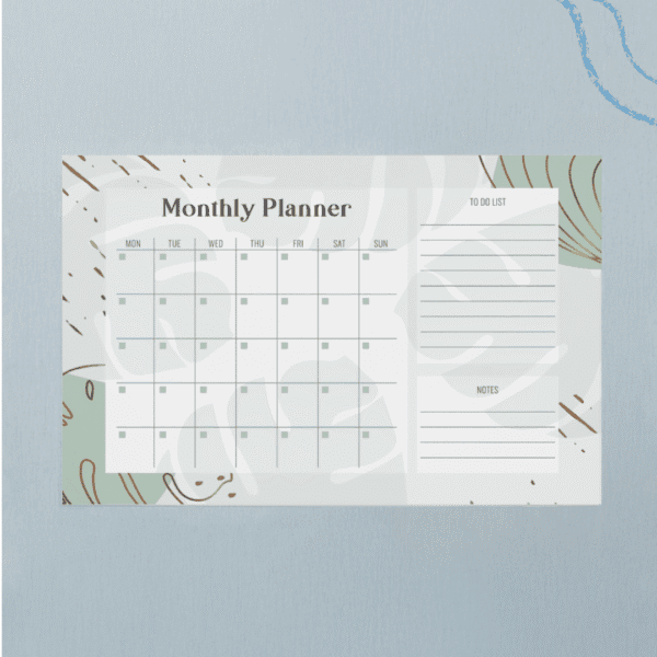 Planner mensual - Verde